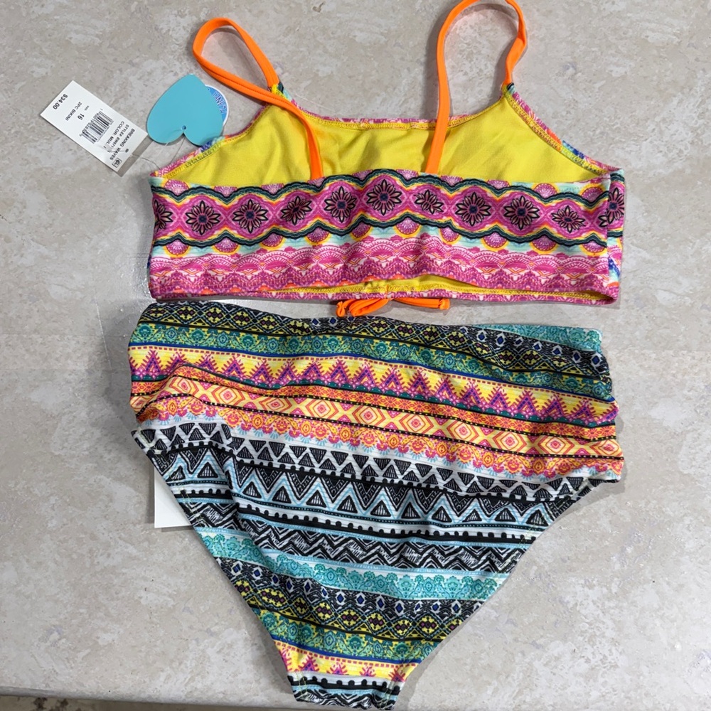 Colorful Patterned Kids Bikini - Picture 2 of 9